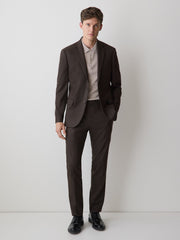 RW&CO Slim Fit Dark Brown Brushed Twill Pant