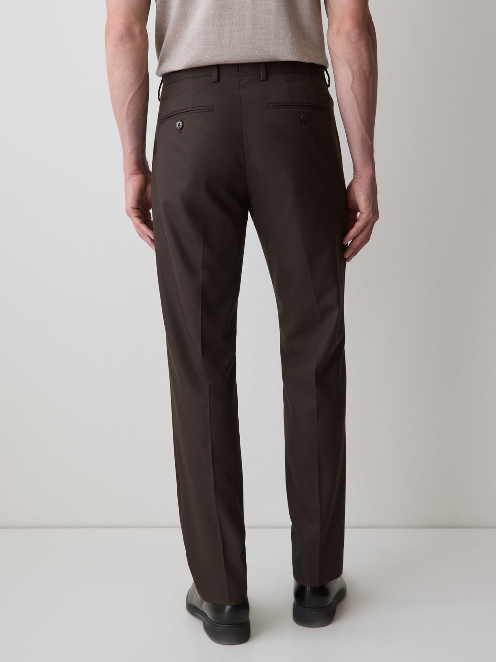 RW&CO Slim Fit Dark Brown Brushed Twill Pant