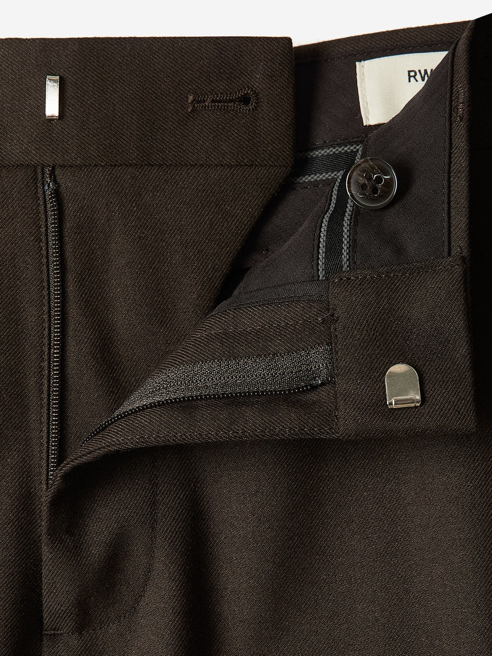 RW&CO Slim Fit Dark Brown Brushed Twill Pant