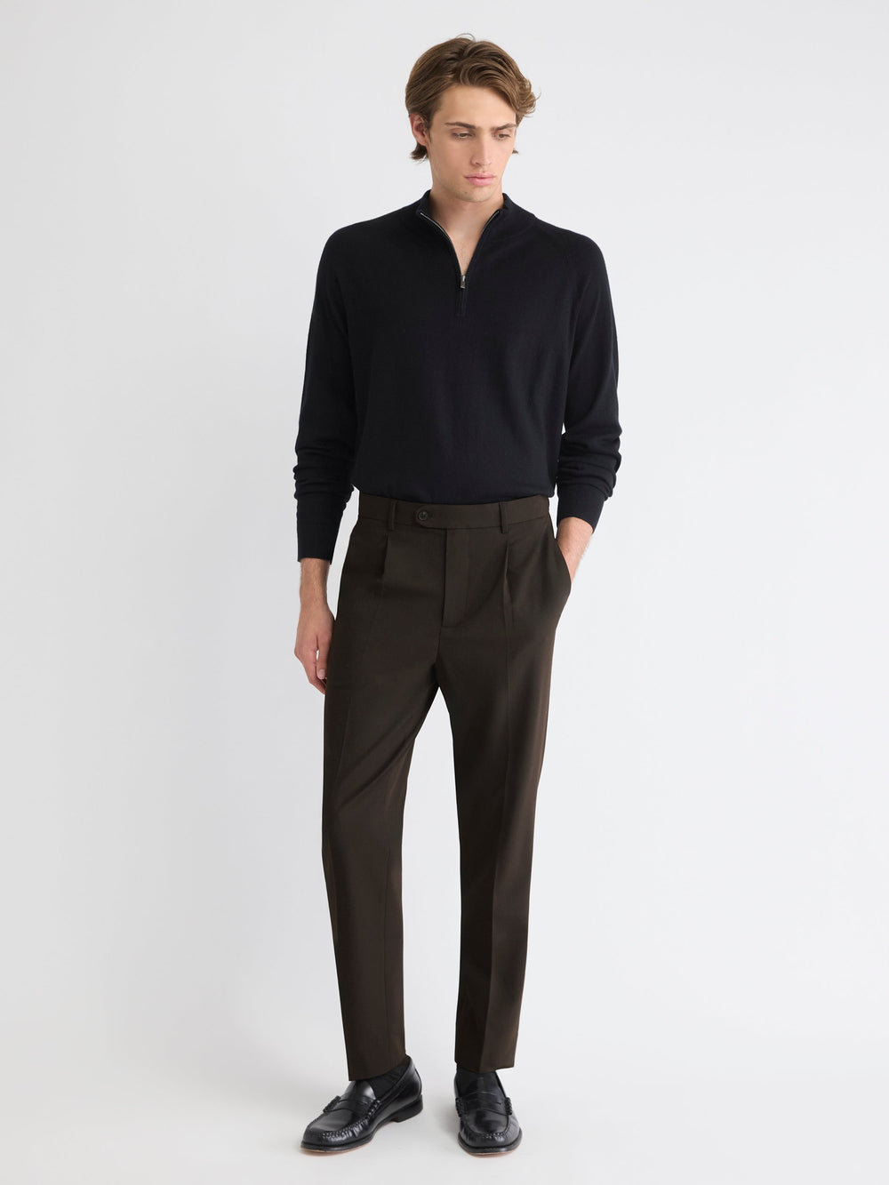 RW&CO Tapered-Leg Pleated Dress Pant