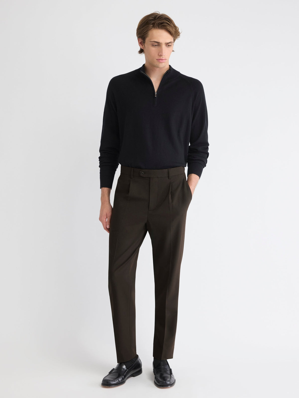 RW&CO Tapered-Leg Pleated Dress Pant