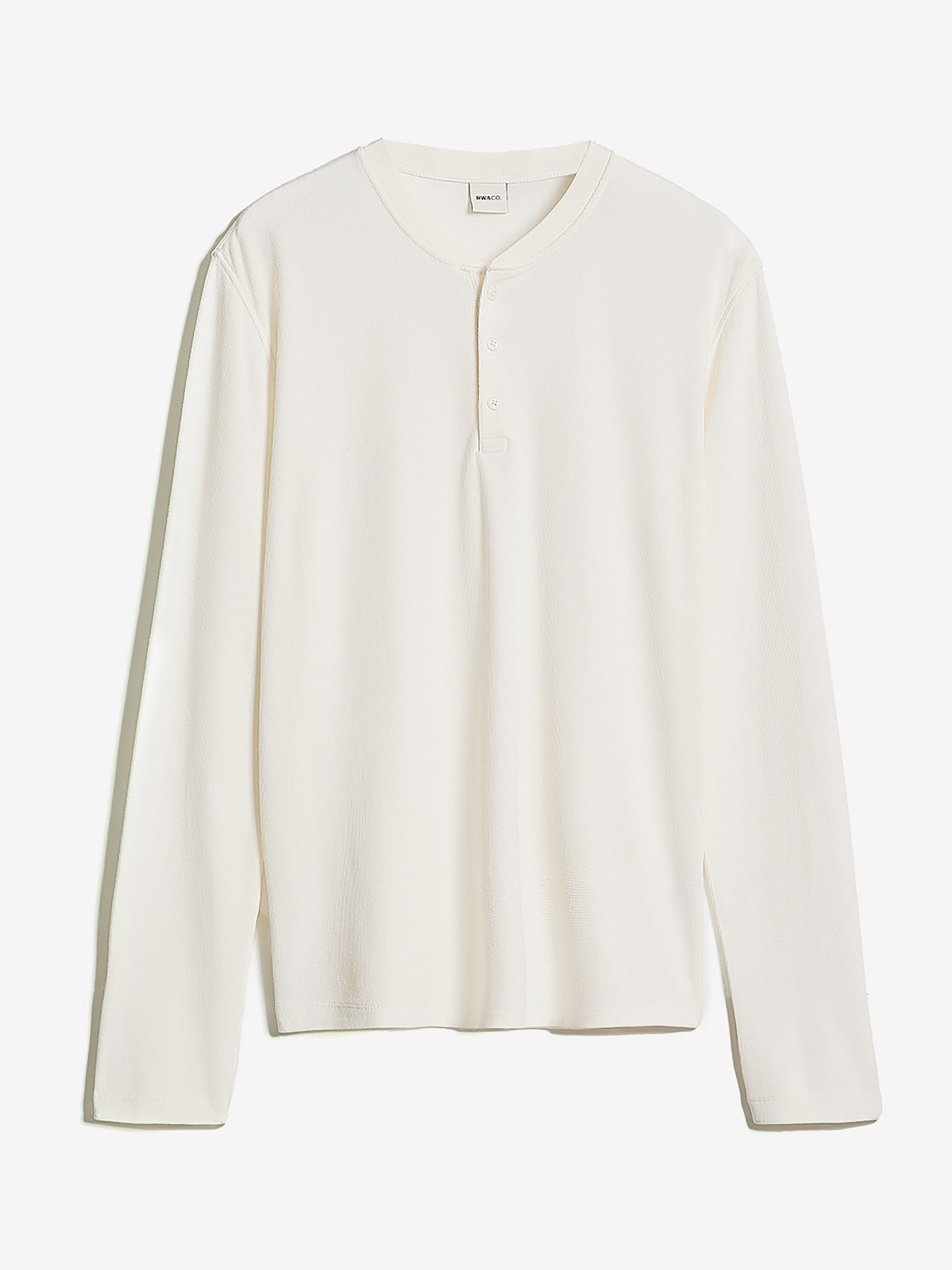 RW&CO Long-Sleeve Henley Waffled Tee