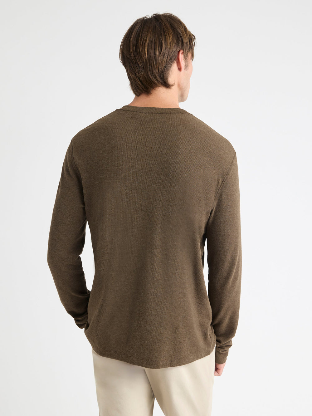 RW&CO Long-Sleeve Henley Waffled Tee