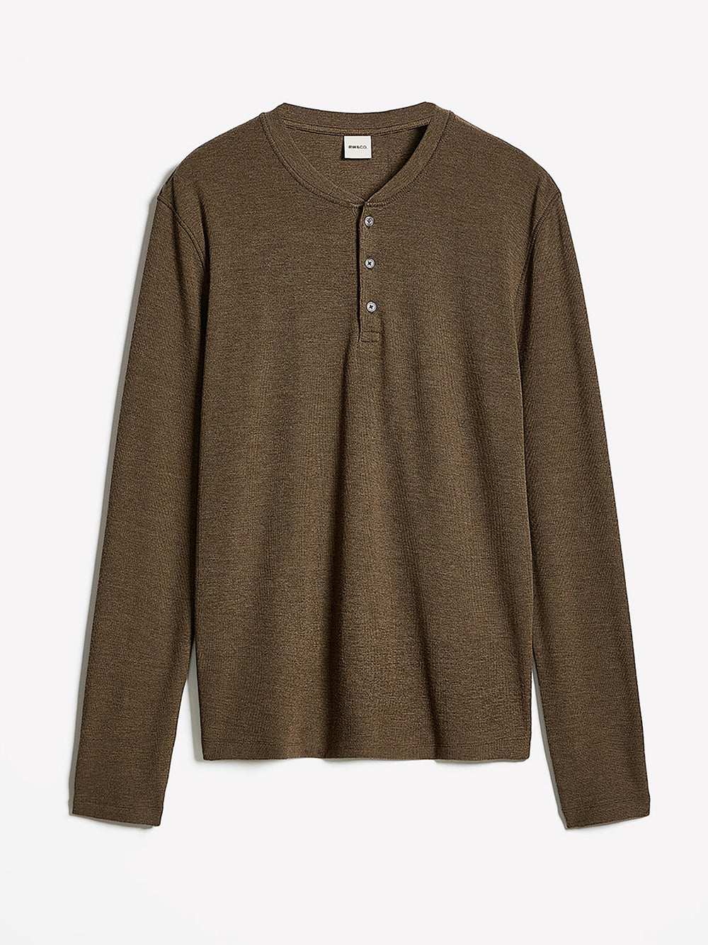 RW&CO Long-Sleeve Henley Waffled Tee