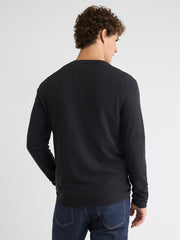 RW&CO Long-Sleeve Henley Waffled Tee