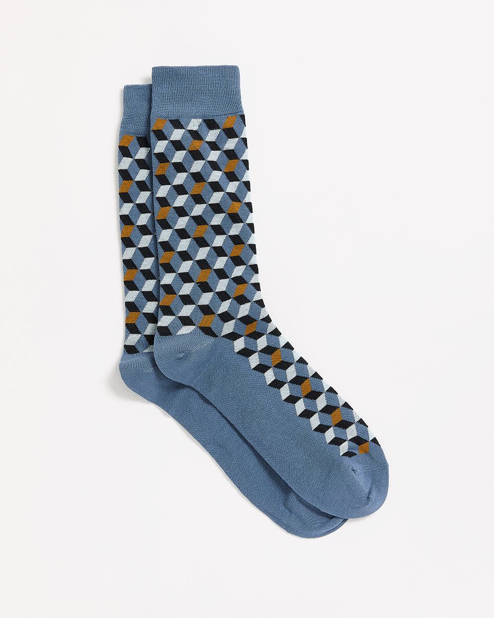 RW&CO Socks with Square Geometric Pattern
