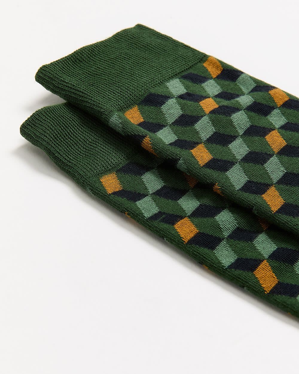 RW&CO Socks with Square Geometric Pattern