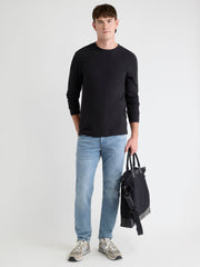 RW&CO Long-Sleeve Crew-Neck Waffled Tee
