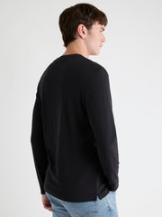 RW&CO Long-Sleeve Crew-Neck Waffled Tee