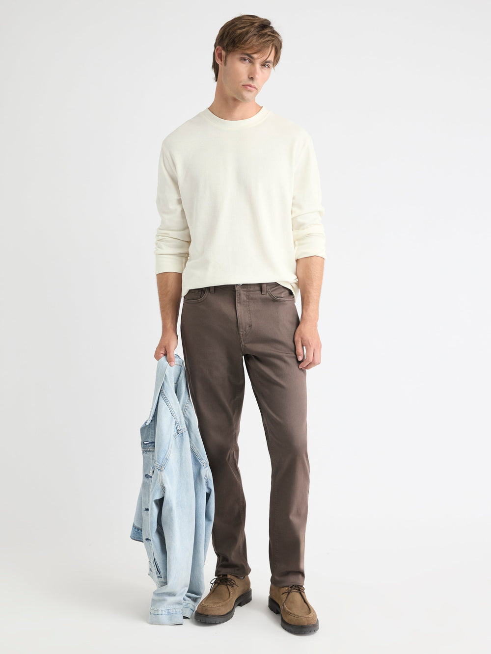 RW&CO Long-Sleeve Crew-Neck Waffled Tee