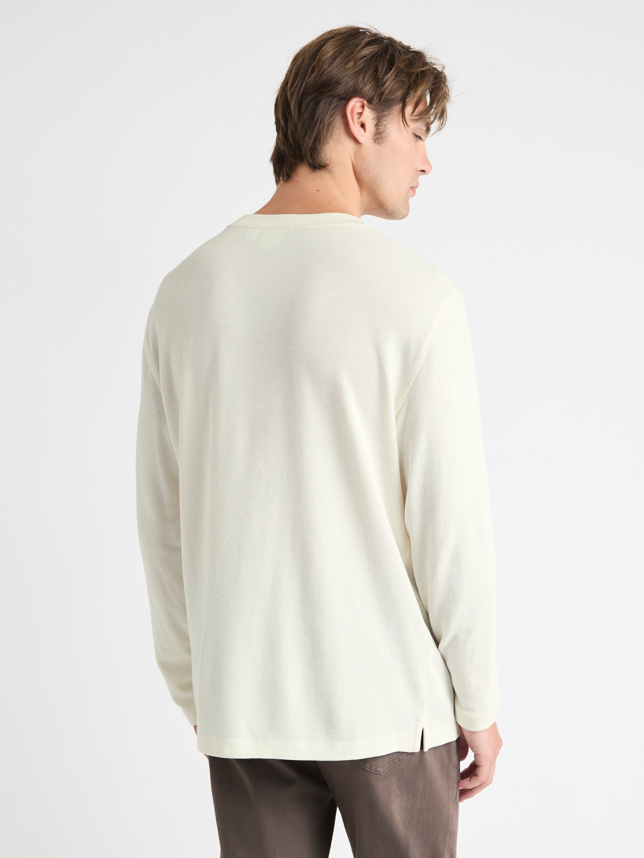 RW&CO Long-Sleeve Crew-Neck Waffled Tee