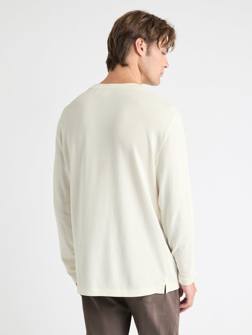 RW&CO Long-Sleeve Crew-Neck Waffled Tee