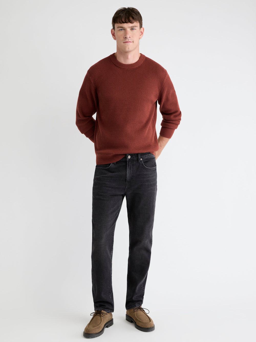 RW&CO Cashmere-Blend Long-Sleeve Crew-Neck Sweater