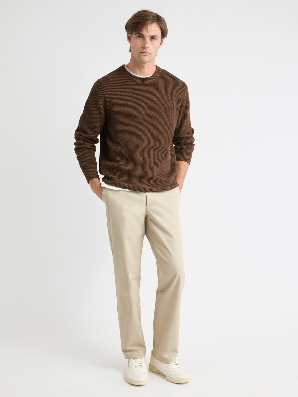 RW&CO Cashmere-Blend Long-Sleeve Crew-Neck Sweater