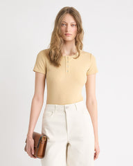 RW&CO Short-Sleeve Ribbed Henley Top