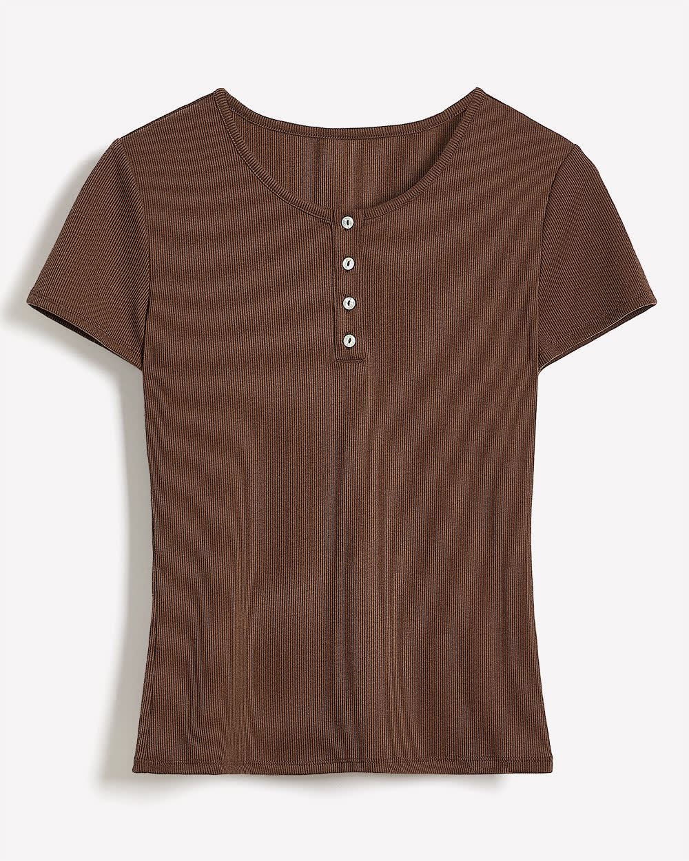 RW&CO Short-Sleeve Ribbed Henley Top