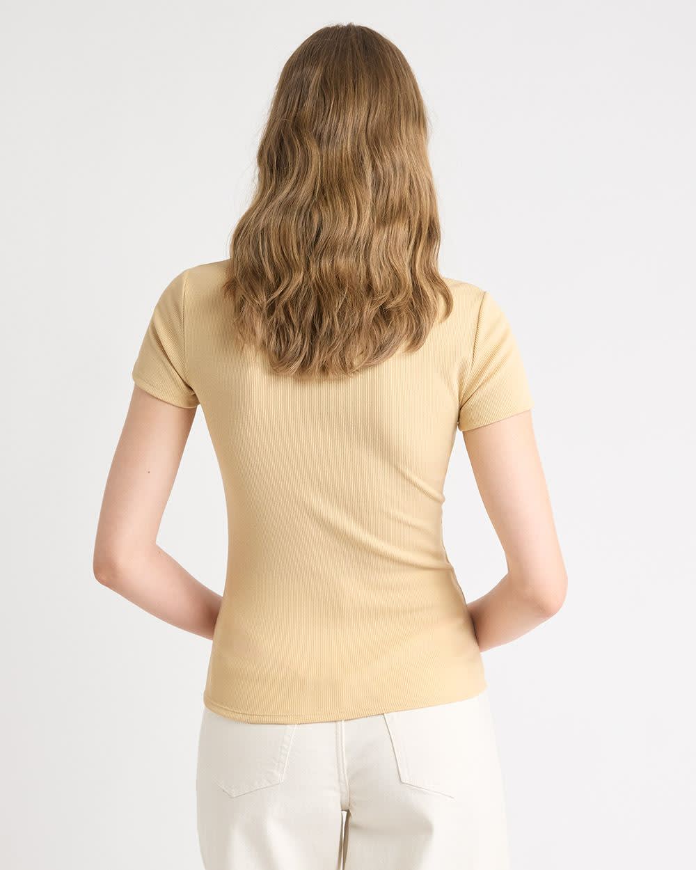 RW&CO Short-Sleeve Ribbed Henley Top