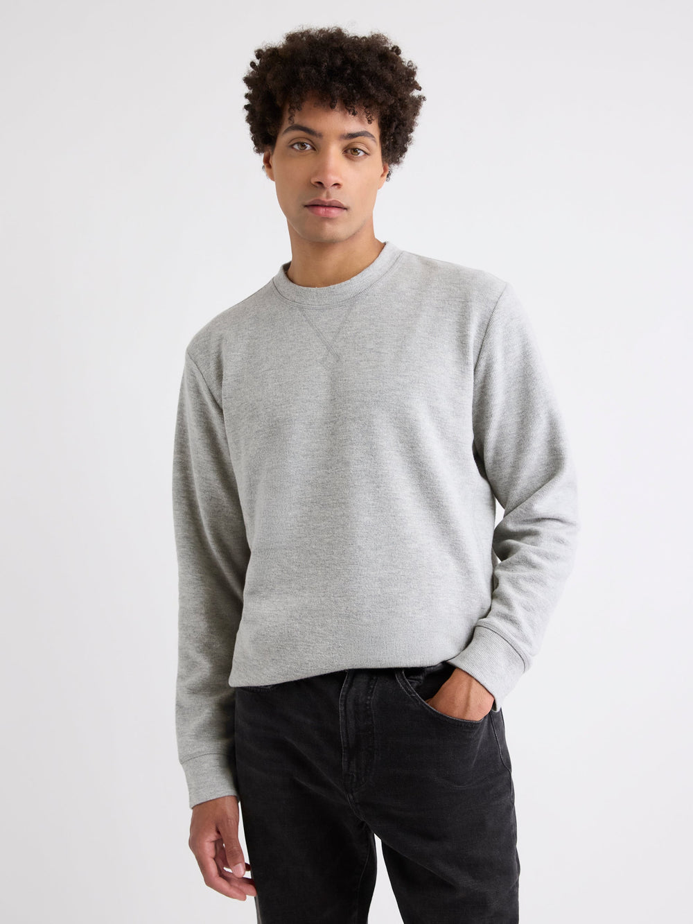 RW&CO Long-Sleeve Crew-Neck Ribbed Sweater