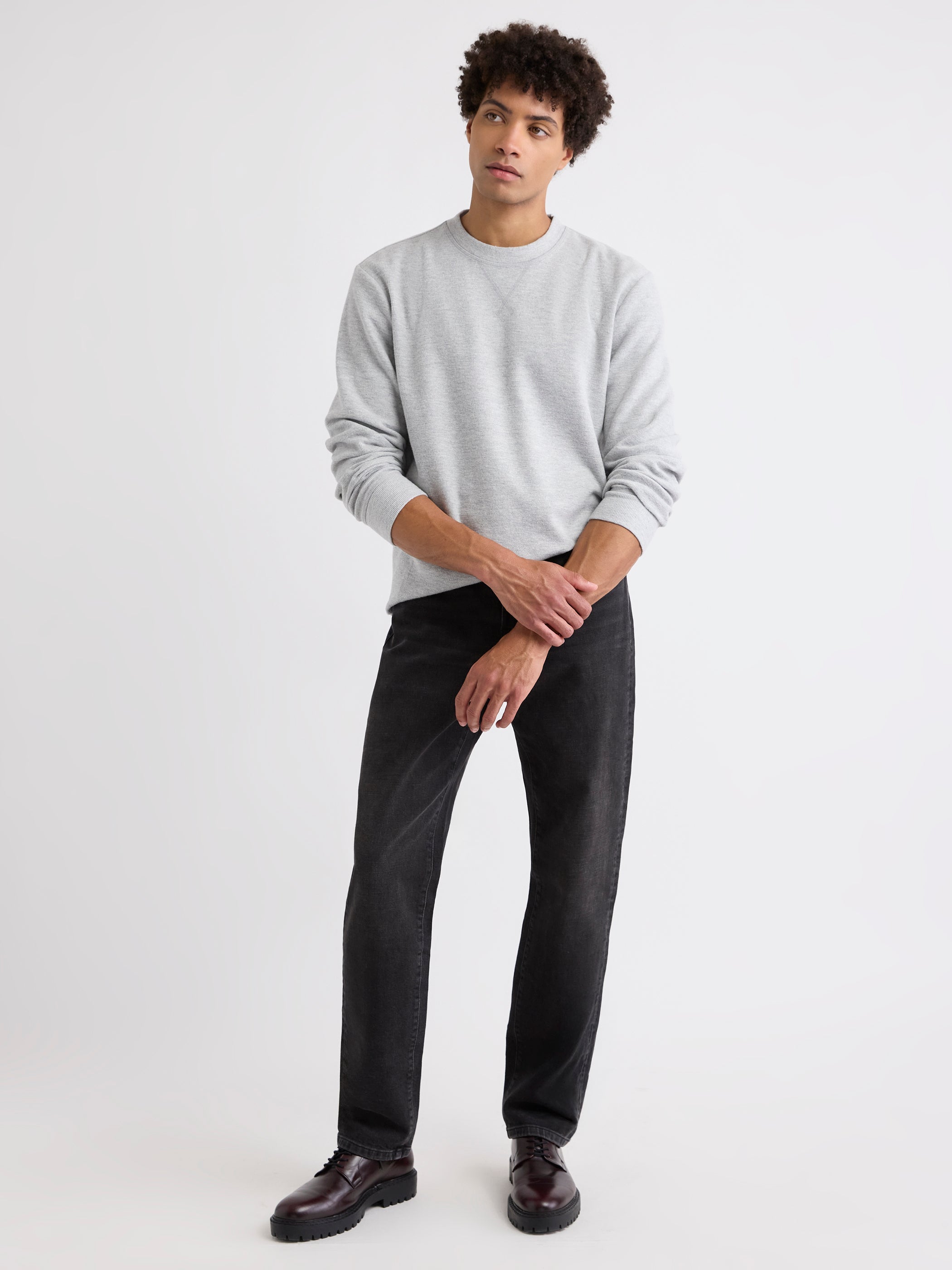 RW&CO Long-Sleeve Crew-Neck Ribbed Sweater