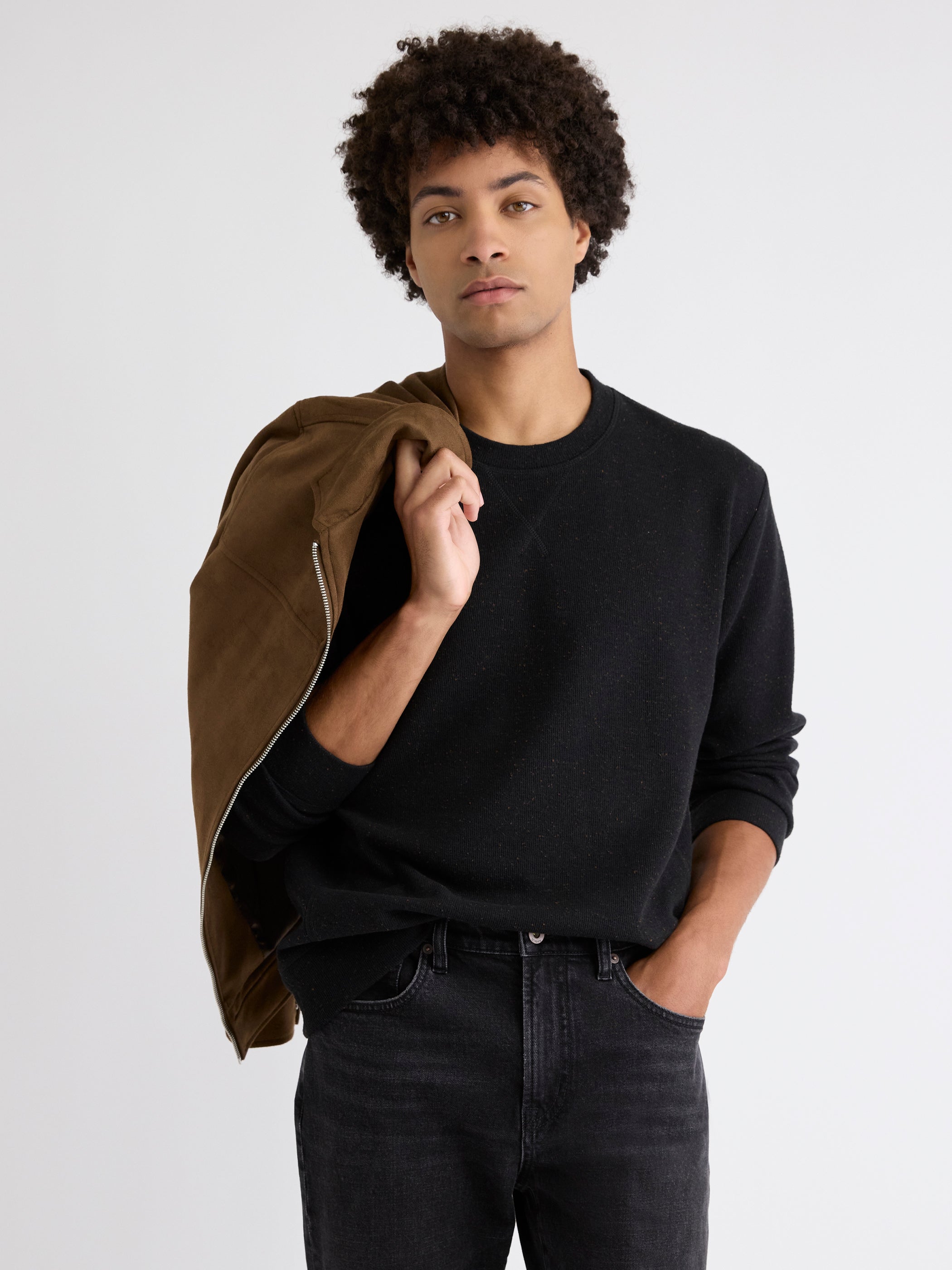 RW&CO Long-Sleeve Crew-Neck Ribbed Sweater
