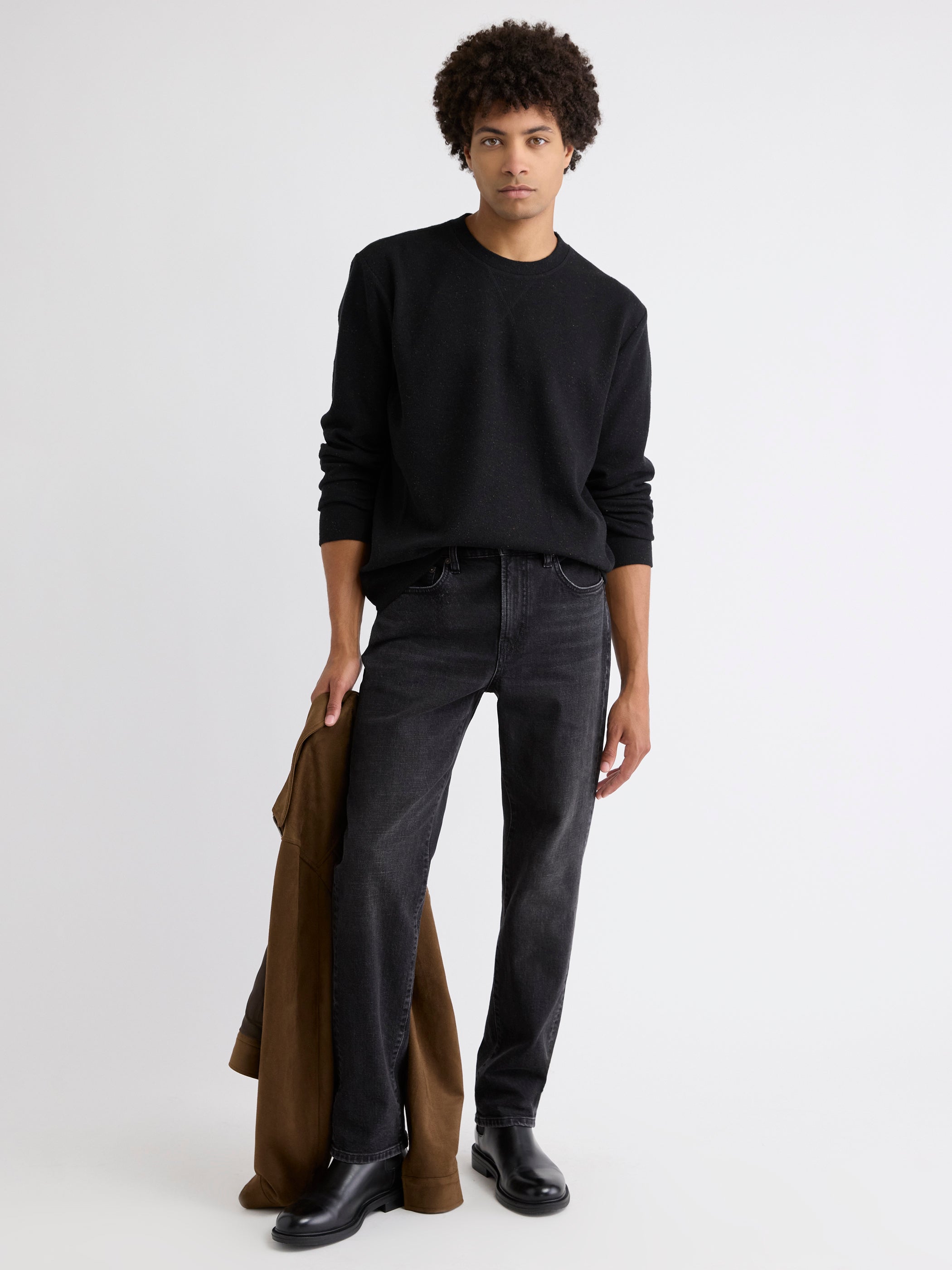 RW&CO Long-Sleeve Crew-Neck Ribbed Sweater