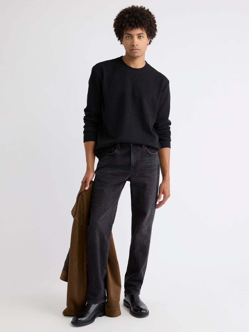 RW&CO Long-Sleeve Crew-Neck Ribbed Sweater