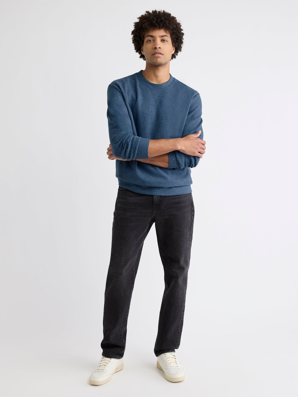 RW&CO Long-Sleeve Crew-Neck Ribbed Sweater
