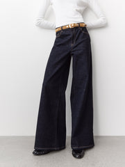 RW&CO Dark-Wash High-Rise Ultra-Wide-Leg Jeans