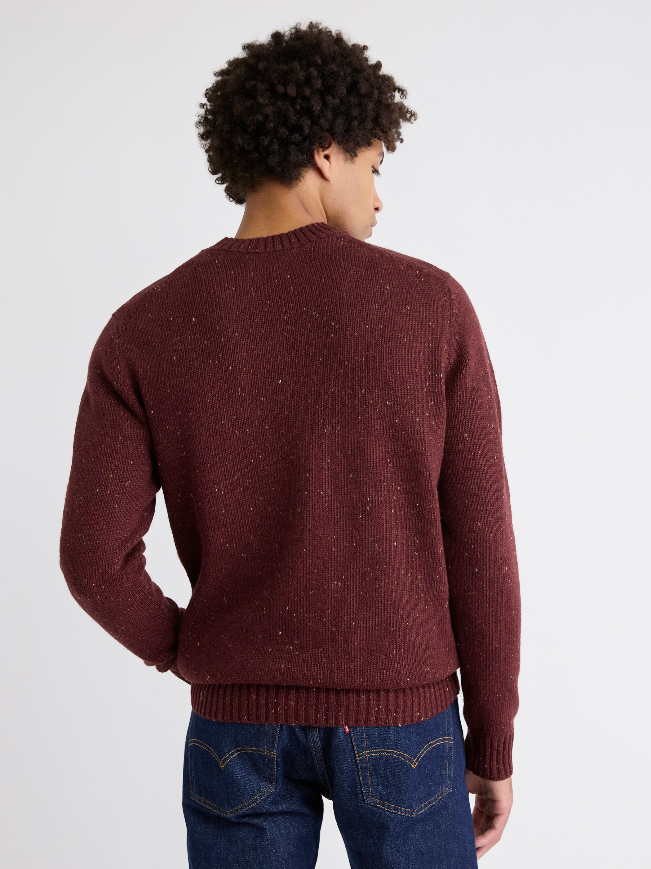 RW&CO Long-Sleeve Crew-Neck Sweater with Neps