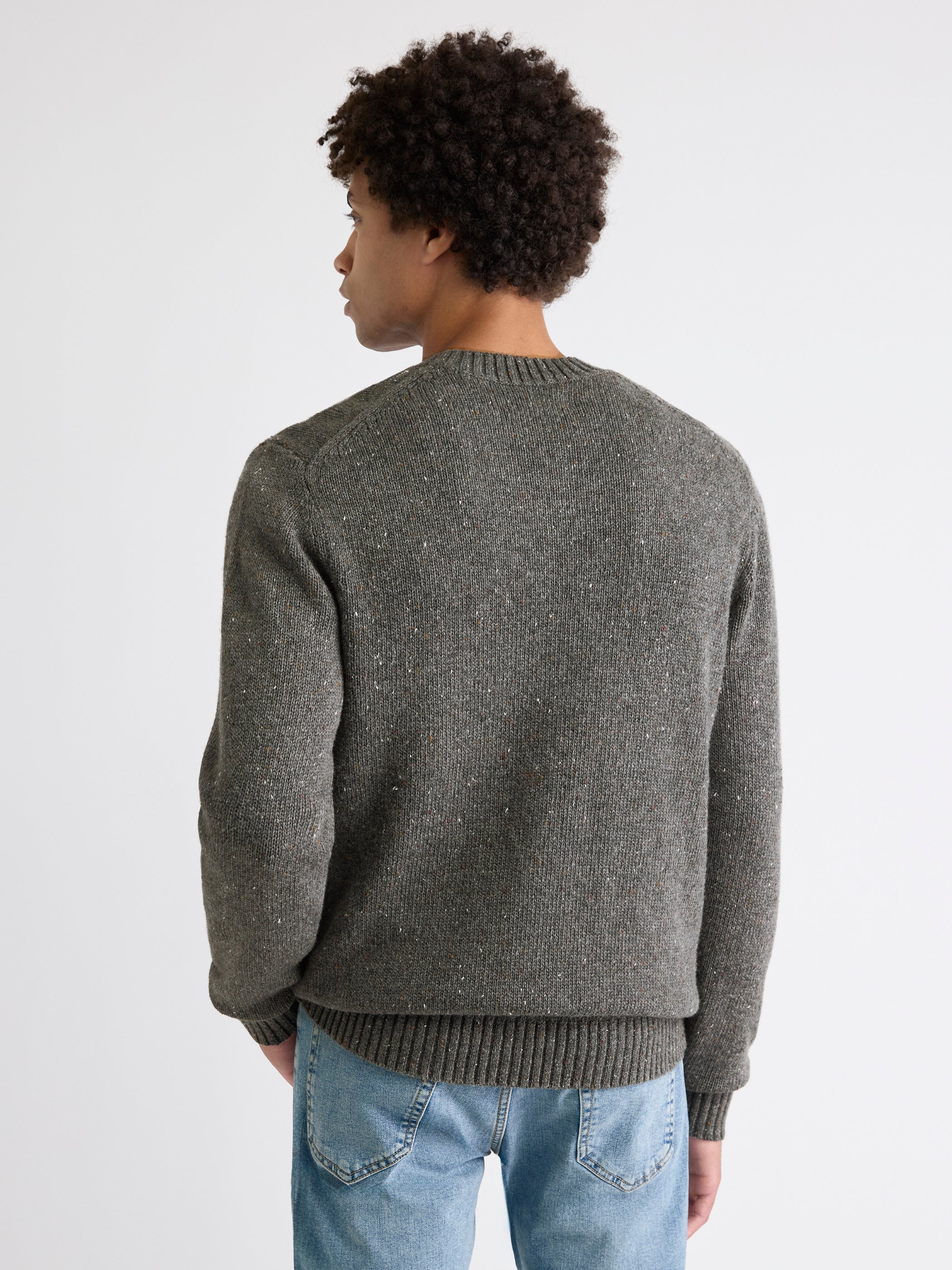 RW&CO Long-Sleeve Crew-Neck Sweater with Neps