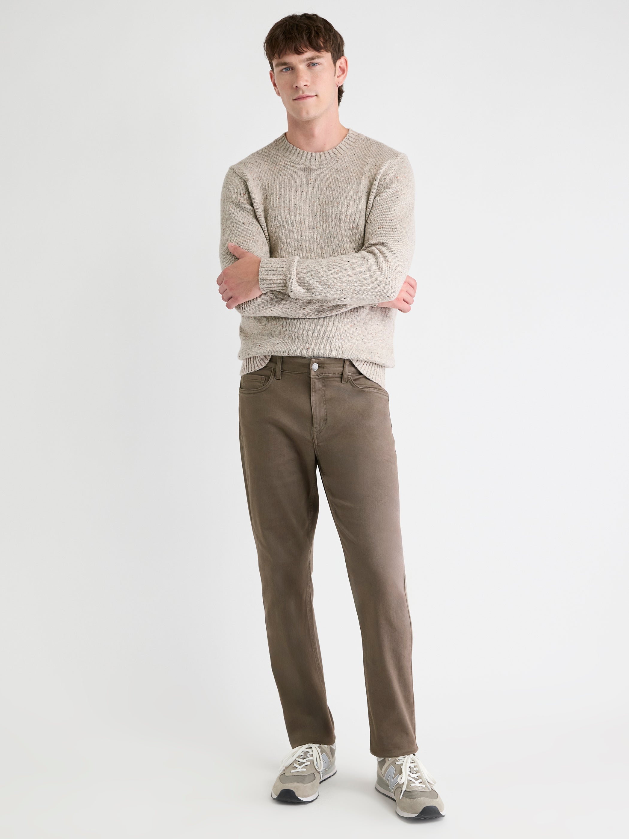 RW&CO Long-Sleeve Crew-Neck Sweater with Neps