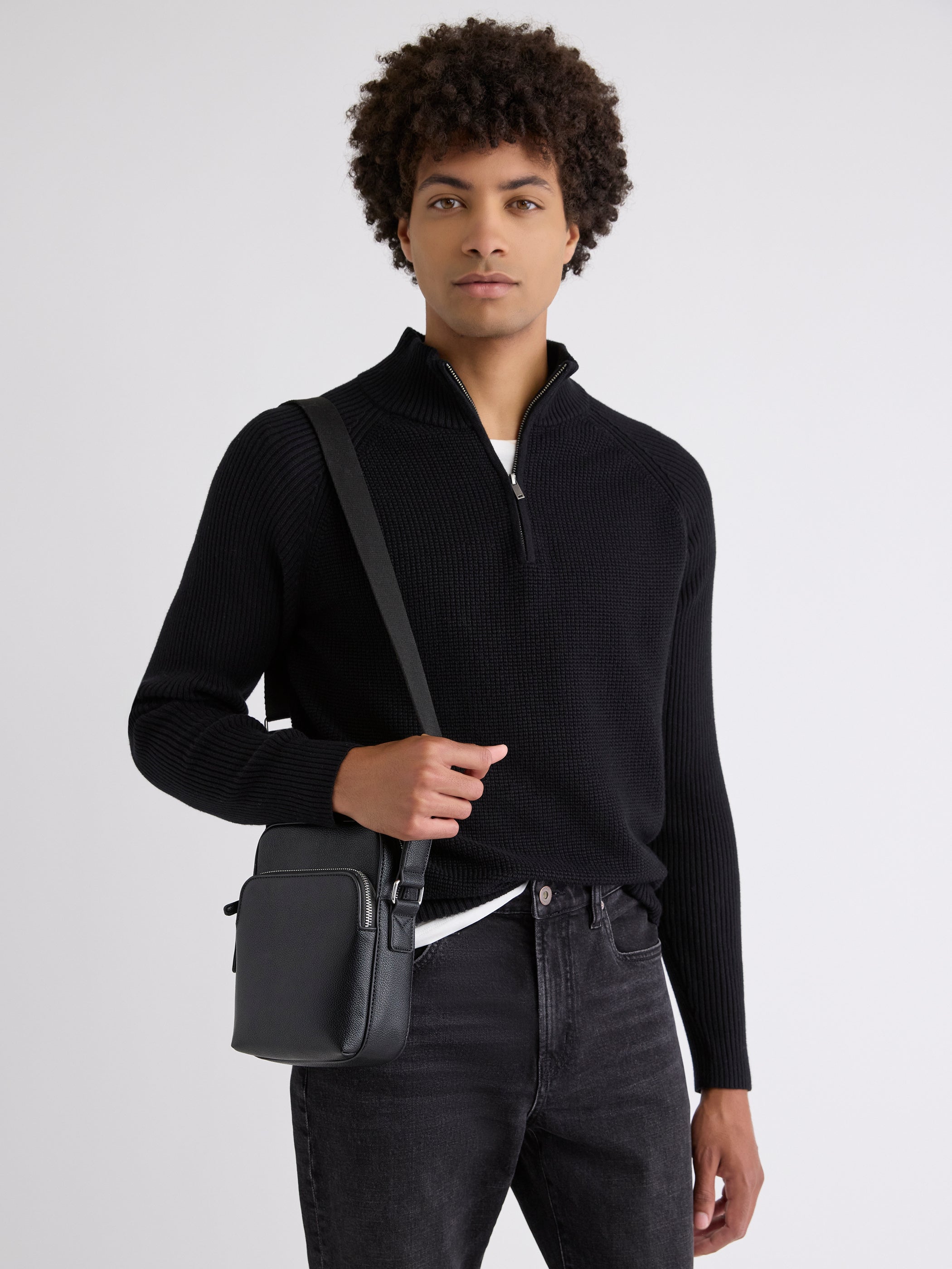 RW&CO Long-Sleeve Quarter-Zip Mock-Neck Sweater