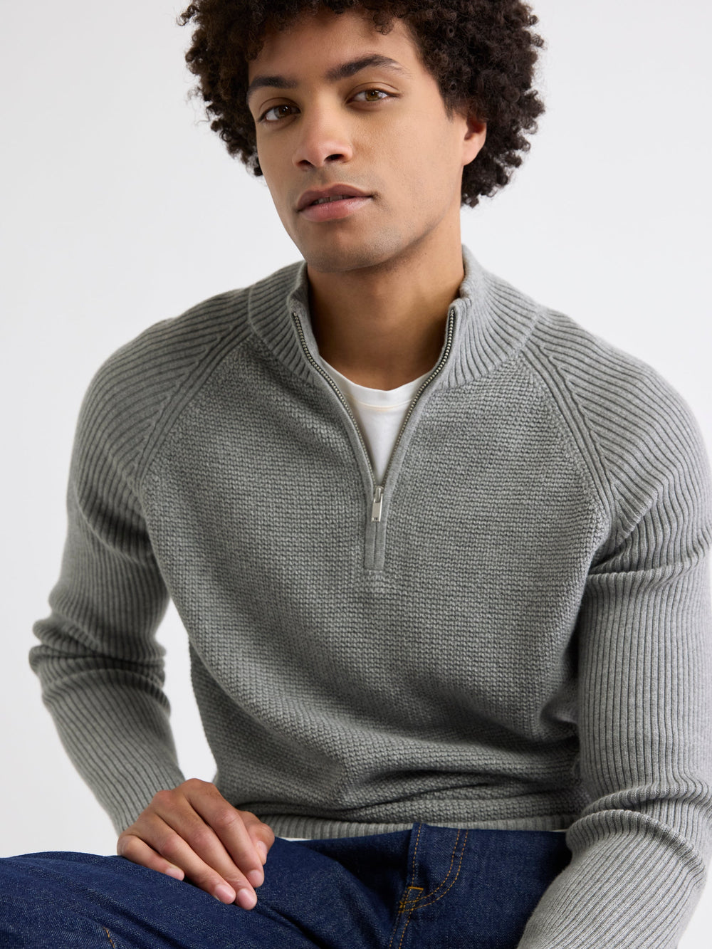 RW&CO Long-Sleeve Quarter-Zip Mock-Neck Sweater