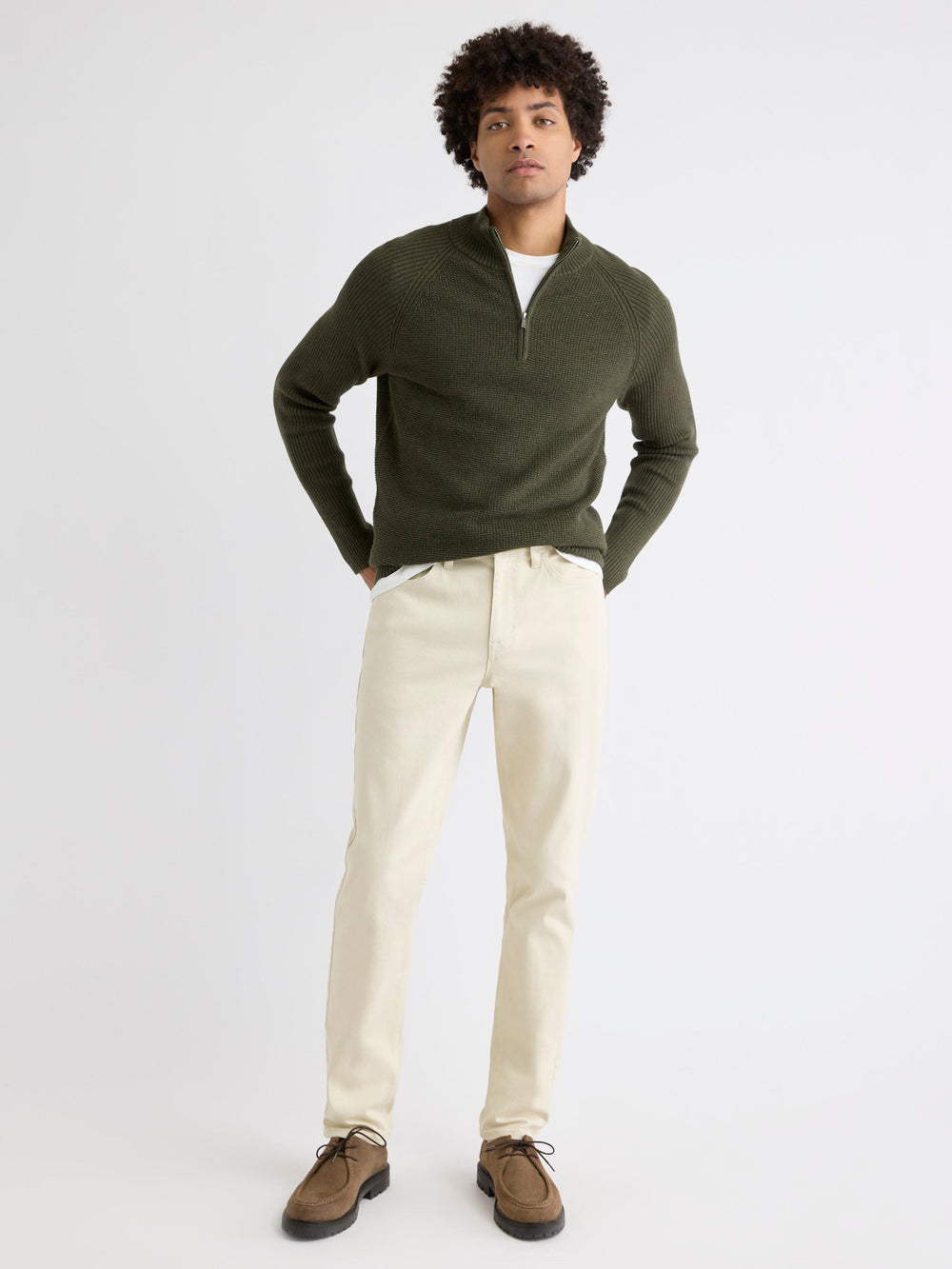 RW&CO Long-Sleeve Quarter-Zip Mock-Neck Sweater