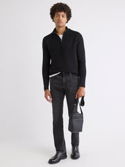 RW&CO Long-Sleeve Quarter-Zip Mock-Neck Sweater