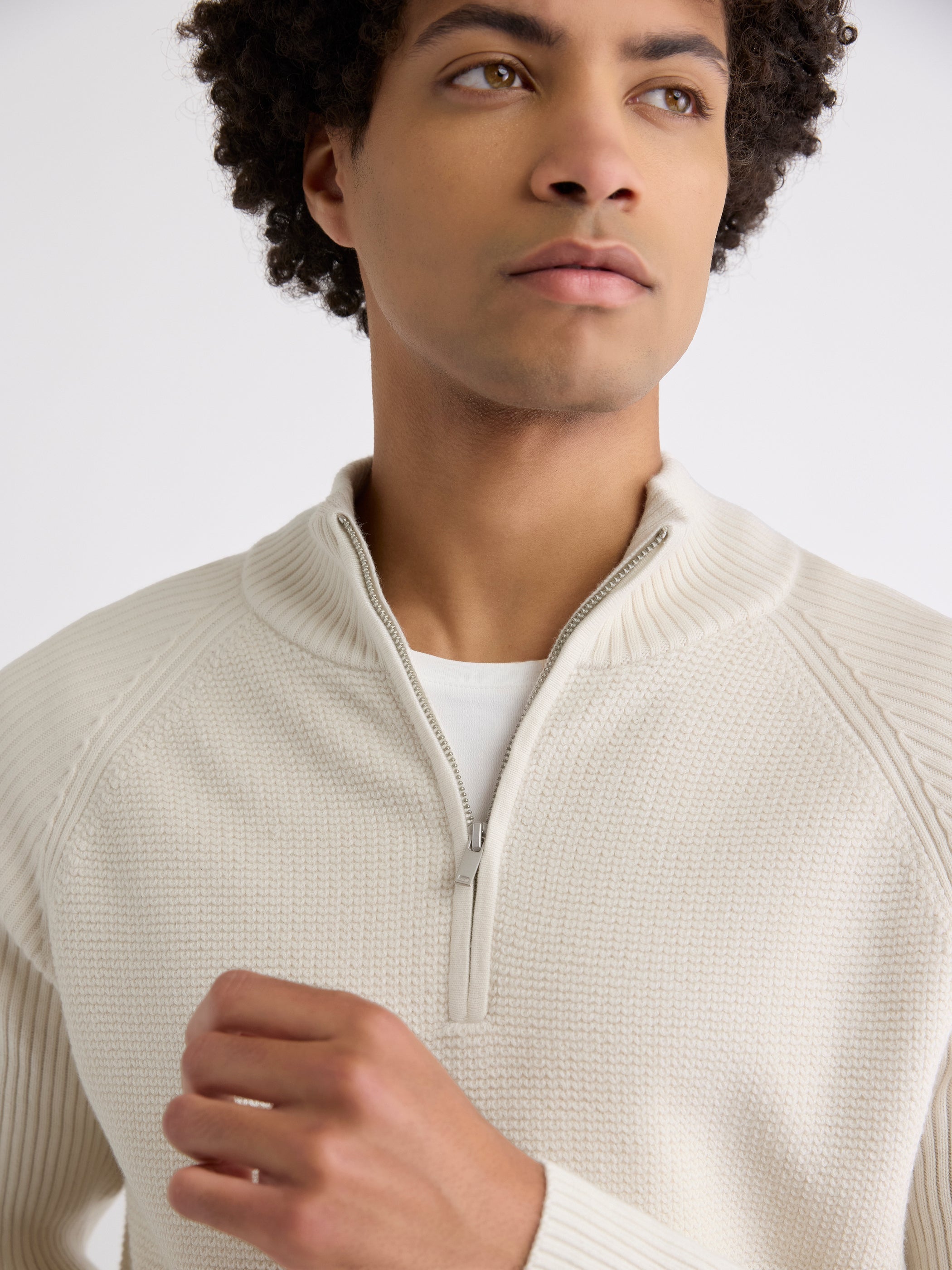 RW&CO Long-Sleeve Quarter-Zip Mock-Neck Sweater