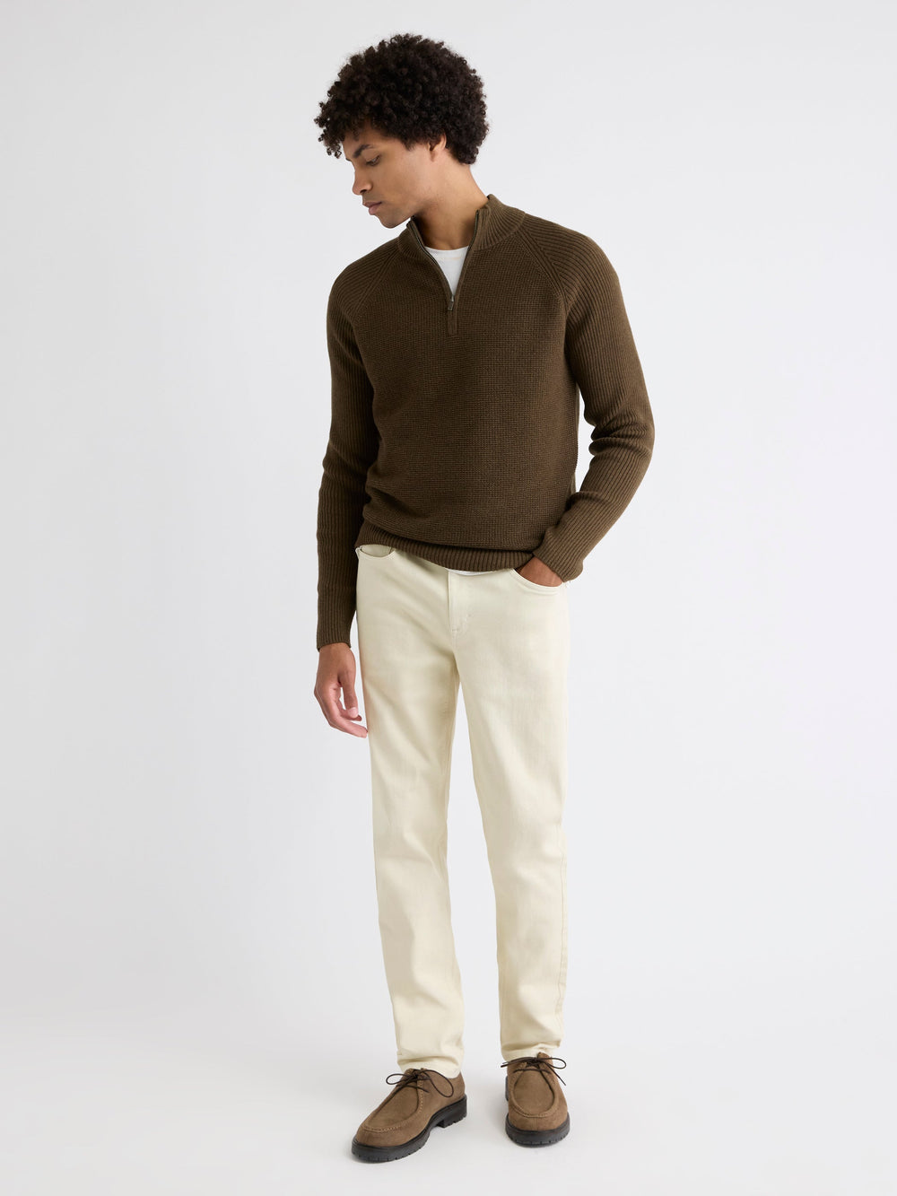 RW&CO Long-Sleeve Quarter-Zip Mock-Neck Sweater