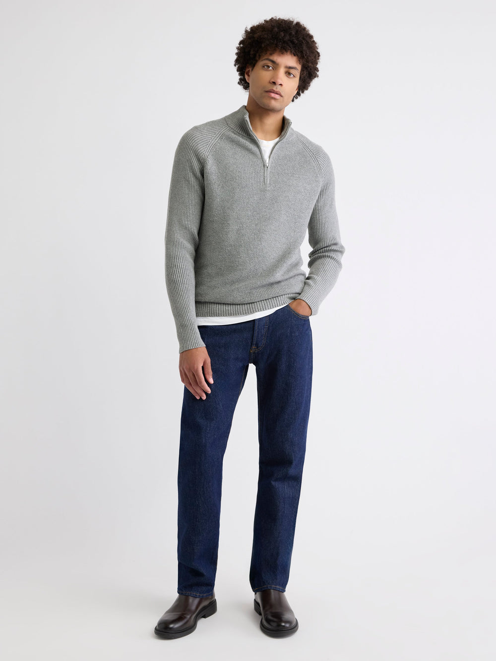 RW&CO Long-Sleeve Quarter-Zip Mock-Neck Sweater