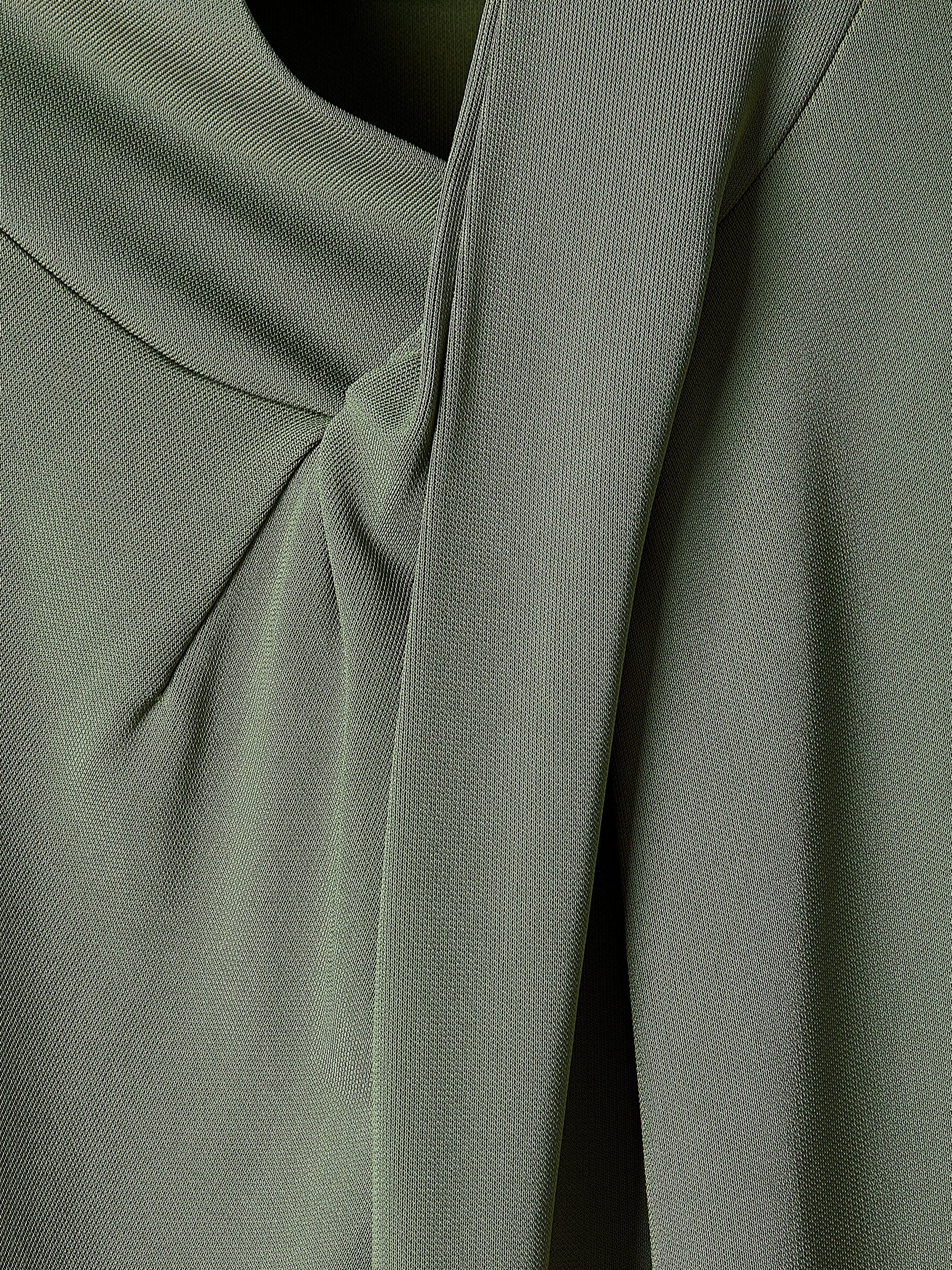 RW&CO Extended-Sleeve Top with Crossover Draped Mock Neckline