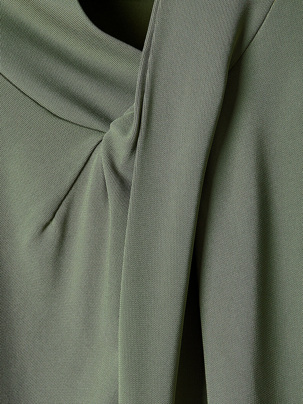 RW&CO Extended-Sleeve Top with Crossover Draped Mock Neckline