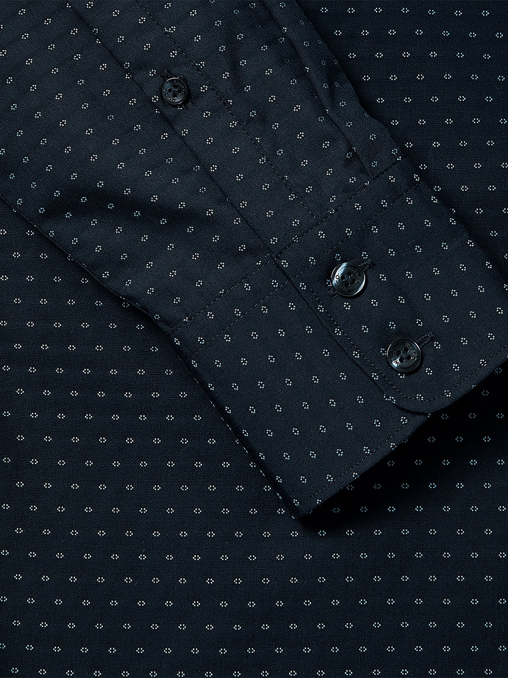 RW&CO Navy Slim Fit Dress Shirt with Geo Pattern