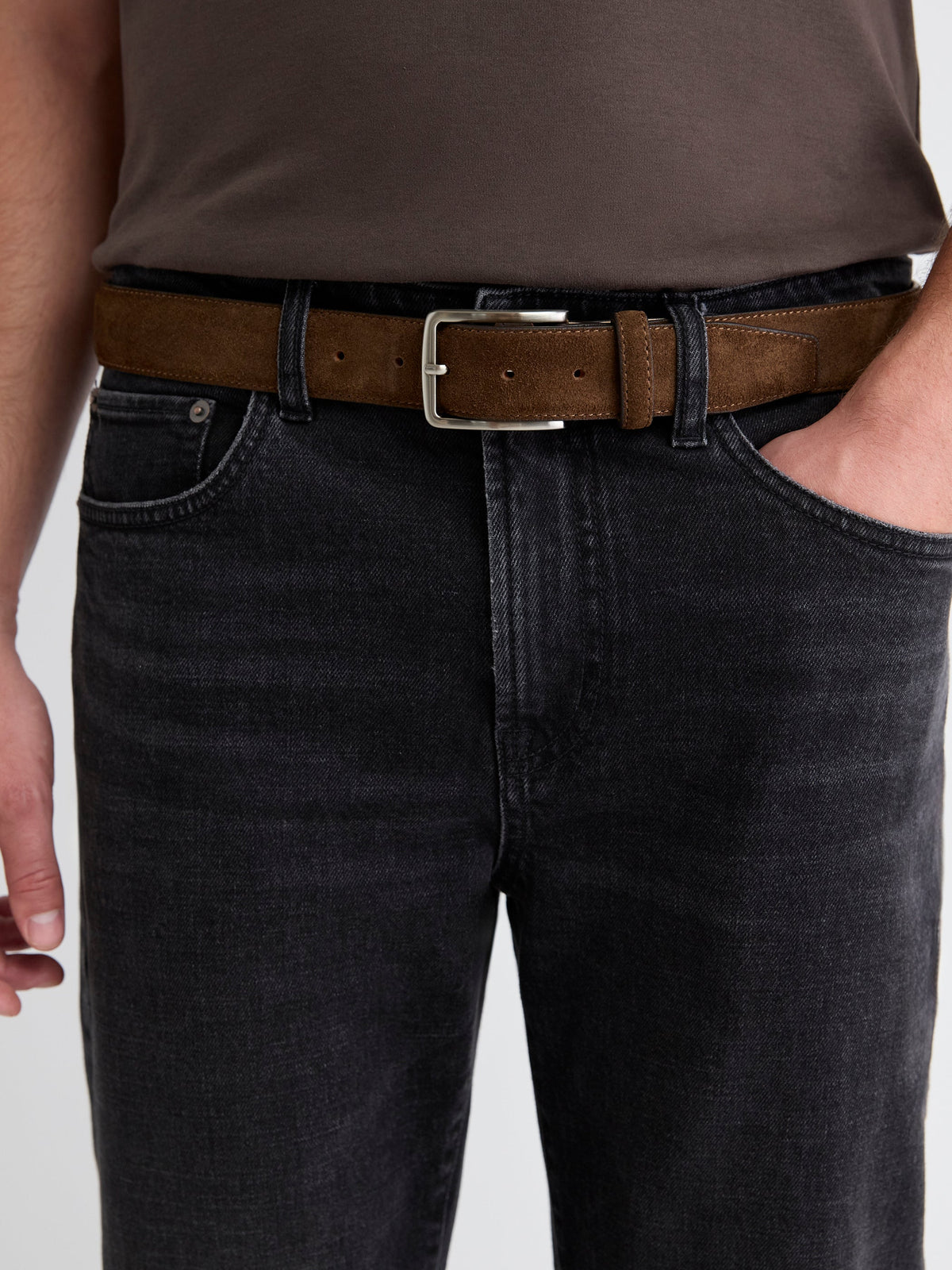 RW&CO Stitched Suede Belt