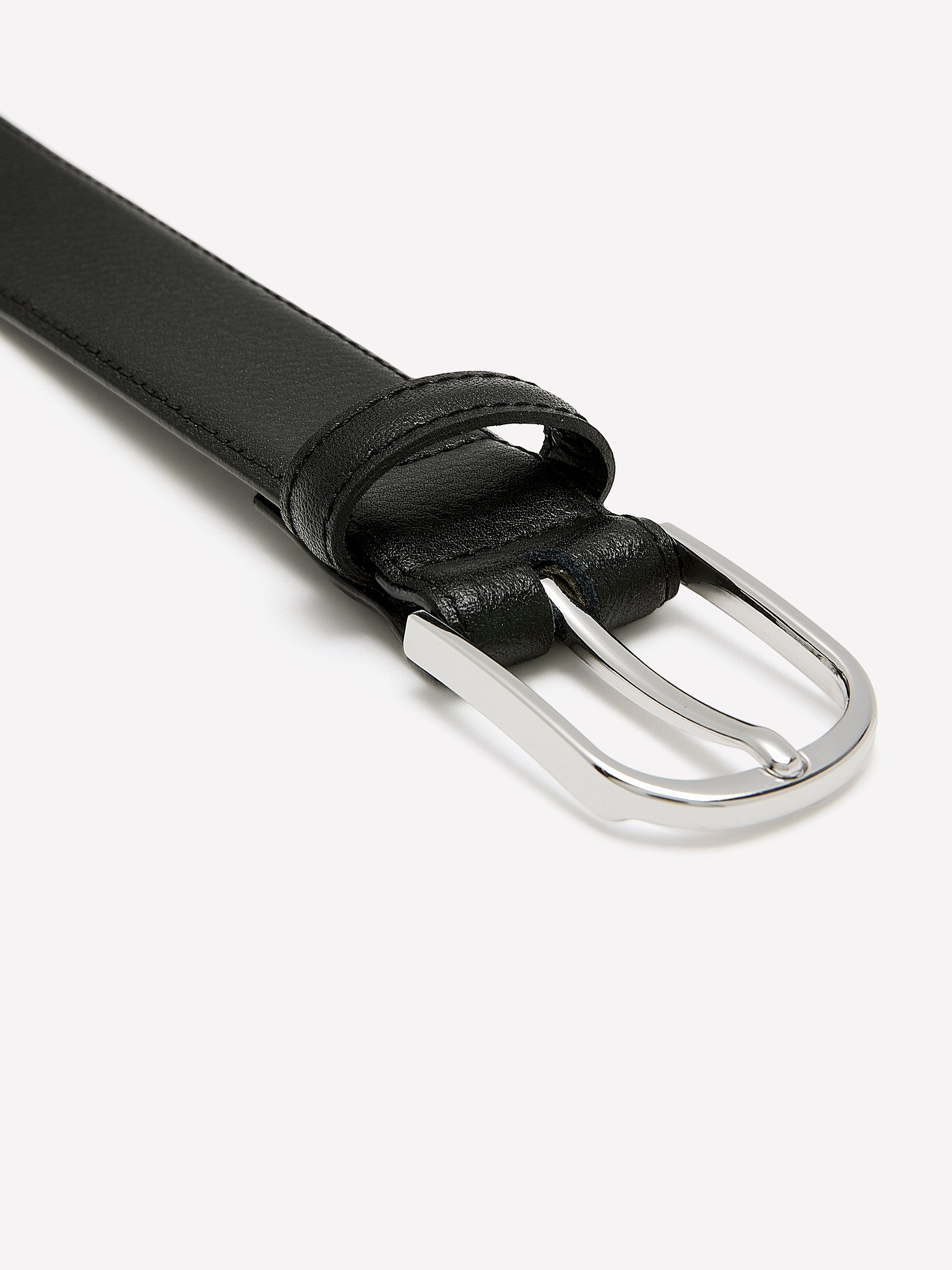 RW&CO Dressy Leather Belt with Round Buckle
