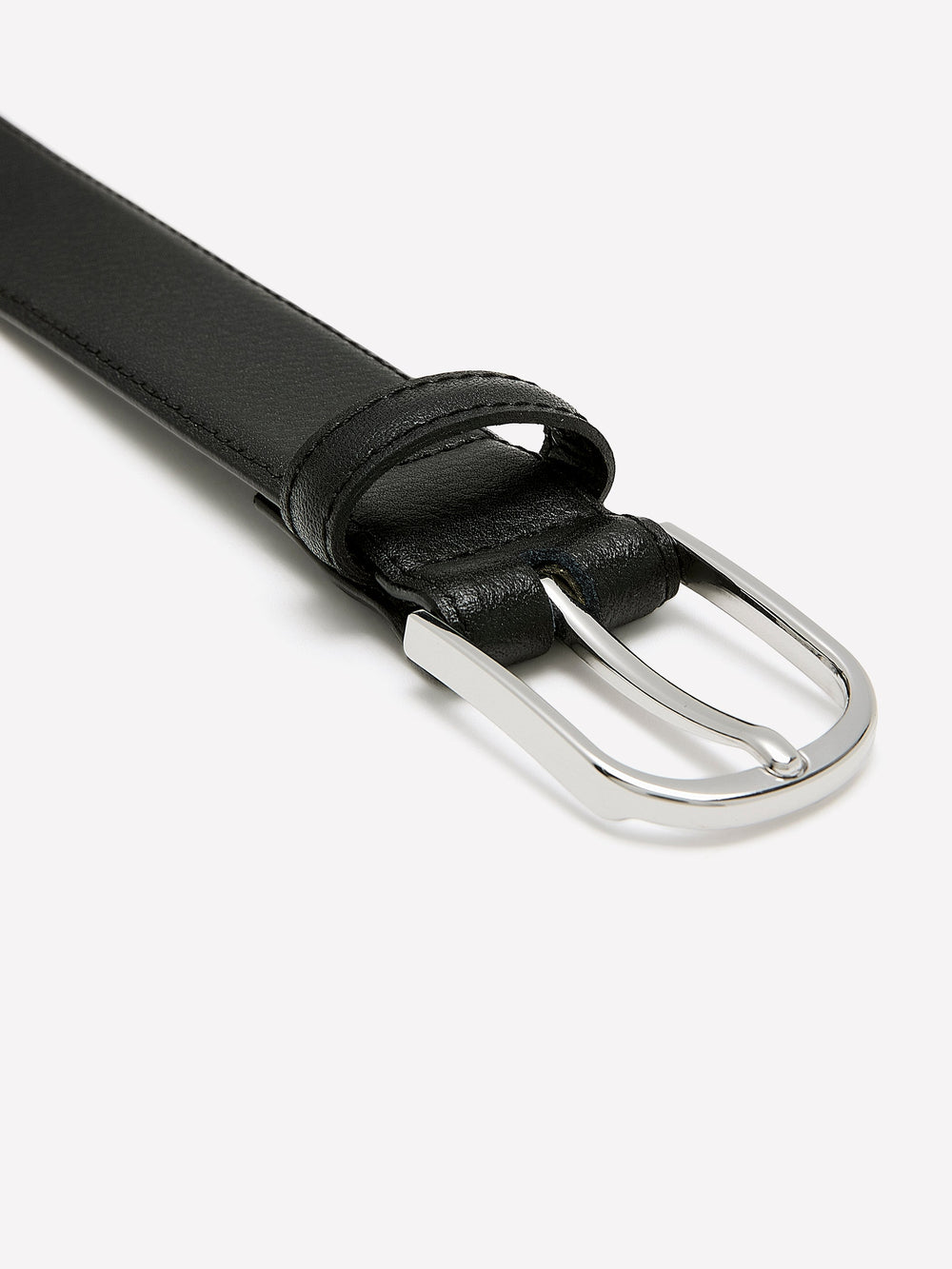 RW&CO Dressy Leather Belt with Round Buckle