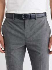 RW&CO Dressy Leather Belt with Round Buckle