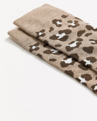 RW&CO Crew Socks with Leopard Pattern