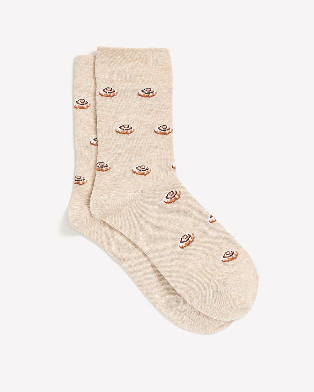 RW&CO Crew Socks with Cinnamon Rolls