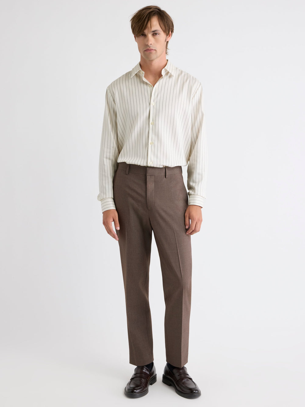RW&CO Striped Relaxed-Fit Twill Dress Shirt