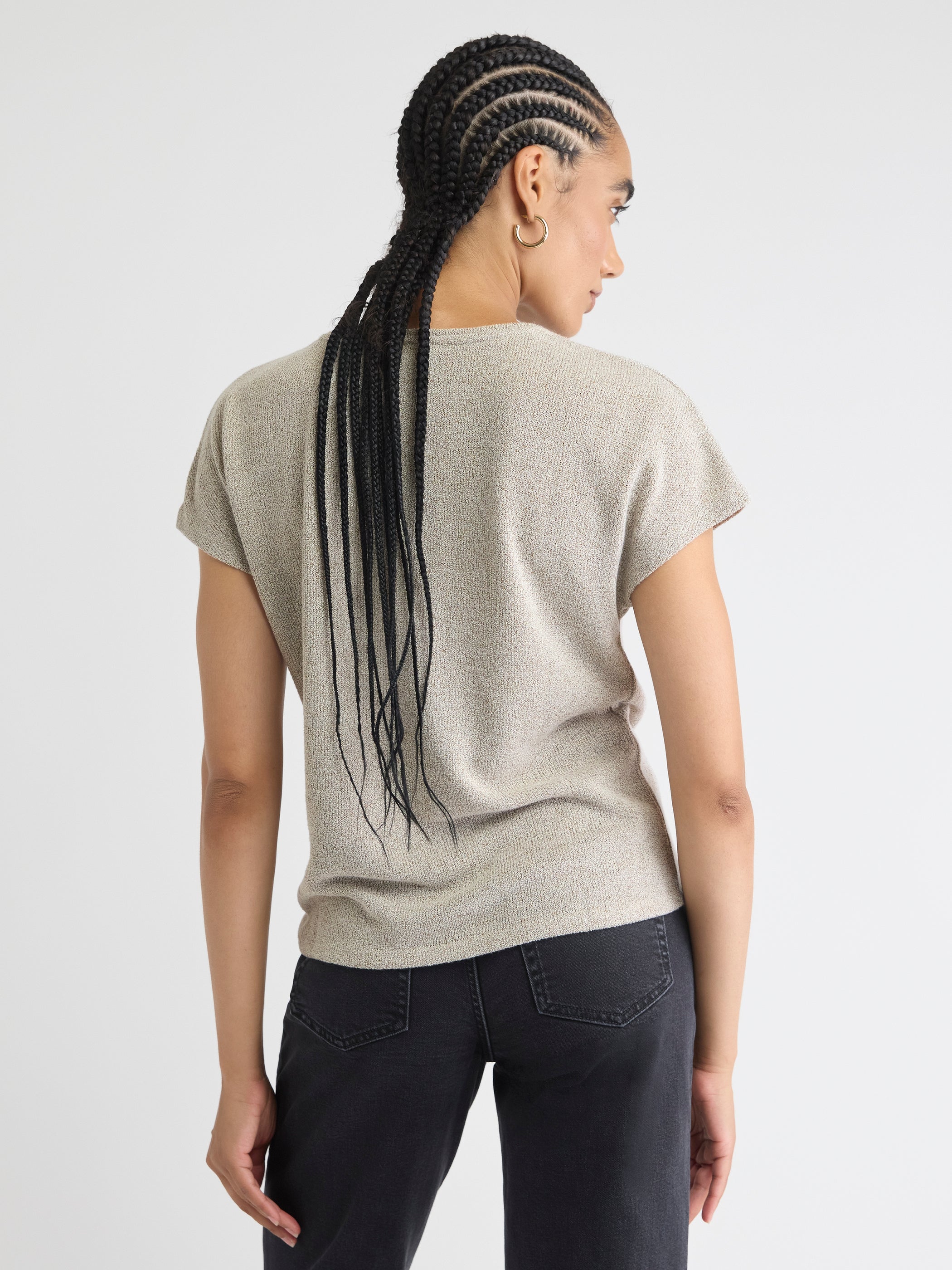 RW&CO Crew-Neck Extended-Sleeve Bouclé Top