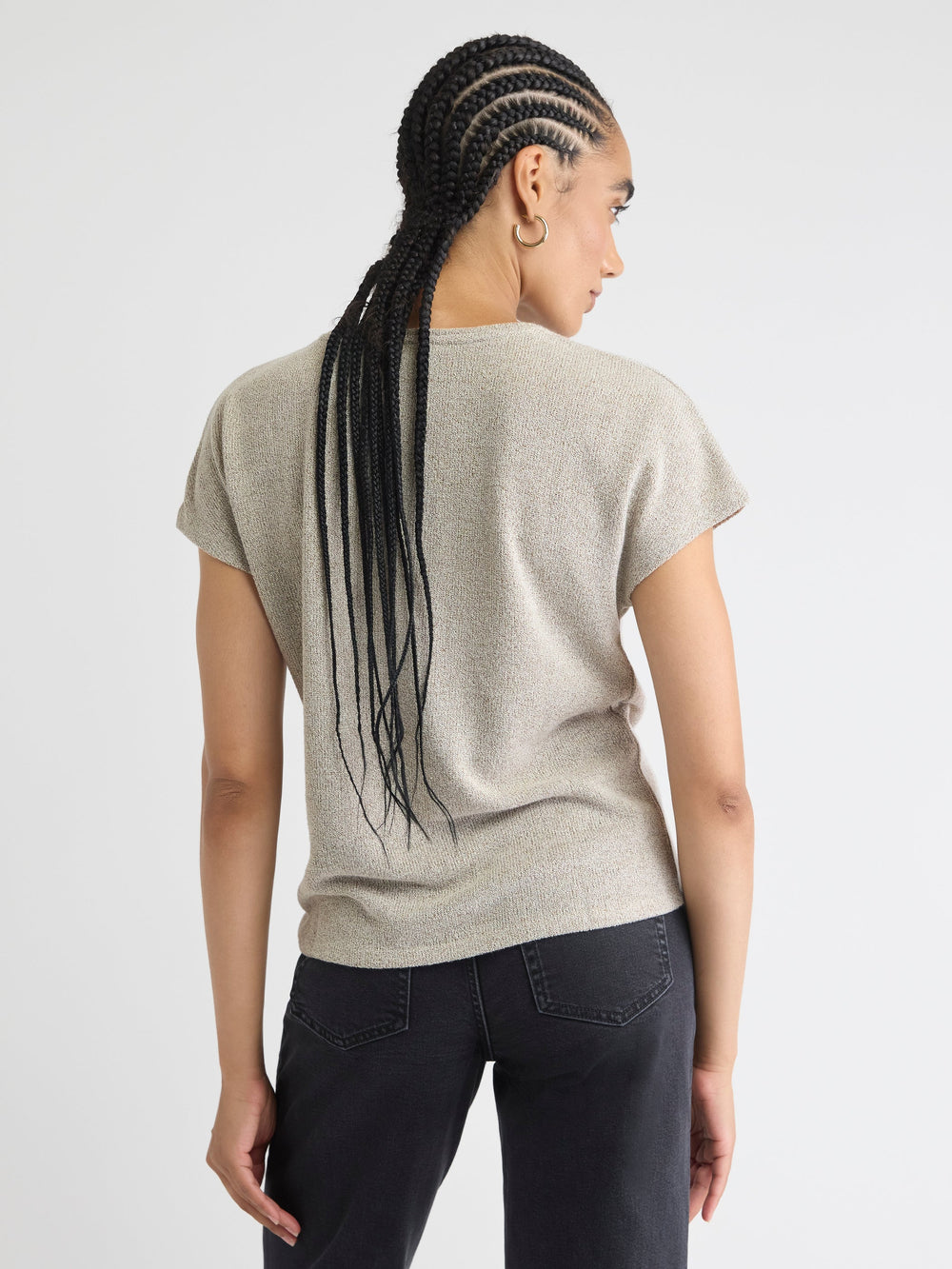 RW&CO Crew-Neck Extended-Sleeve Bouclé Top